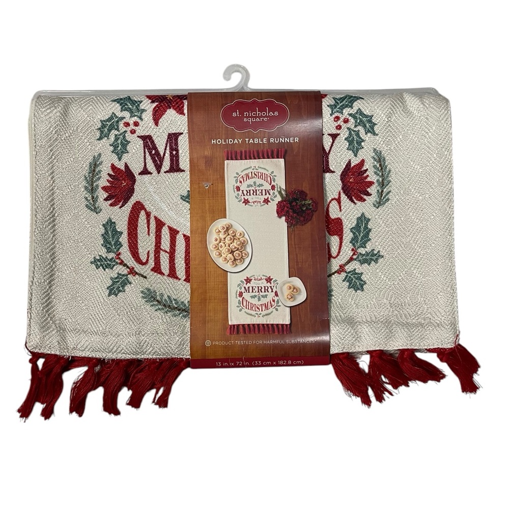 St. Nicholas square holiday‎ table runner Christmas 13x72 boxBP